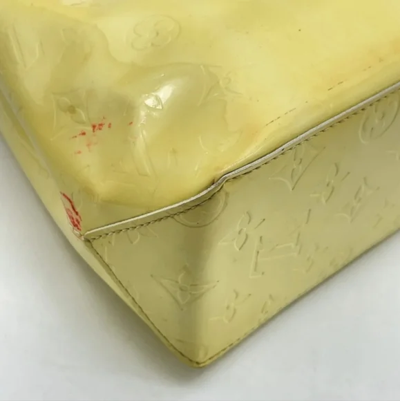 Authentic Louis Vuitton Vernis Yellow Reade PM Hand Bag with LV luggage tag - Picture 13 of 16